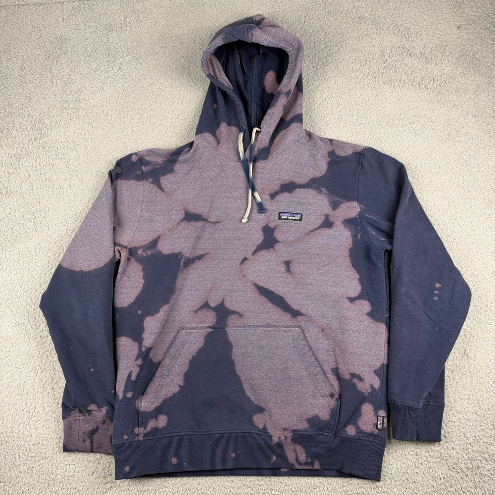 Patagonia Uprisal Hoodie Mens Large Blue Uprisal Hoody Bleach Dye Distressed